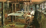 Webkeller und Sticklokale wie dieser Keller im Appenzellerland prägen bis heute das Erscheinungsbild der Ostschweiz. (Bilder aus Albert Tanners Buch «Das Schiffchen fliegt, die Maschine rauscht»)