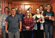 Jeannine Wohlwend (Jugendverantwortliche), Silvio Bernegger (Musikkommission), Ueli Berger (Revisor), Amanda Hug (Musikkommission), Andrea Vogel (Revisor), Sandra Wüst (Neumitglied), Bertrand Hug (Neumitglied), Janis Roth (Neumitglied, von links). (Bild: PD)