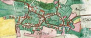 Der Zehntenplan mit den Strassenringen Oberneunforns aus dem Jahr 1687. (Bild: PD)