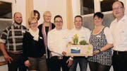 Der Vorstand Gewerbe Neckertal: Markus Zinniel (neu), Beatrice Müller, Judith Brägger (neu), Daniel Müller, Patrick Hartmann, Claudia Scherrer und Thomas Hablützel (von links). (Bild: Cecilia Hess-Lombriser)