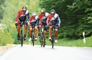 Die vier Fahrer: Sebastian Frenzel, Martin Oswald, Alexander Hobel und Rolf Hugentobler. (Bild: PD)