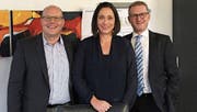 Primarschulvizepräsident Markus Blättler, Finanzchefin Susanne Burgmer und Sekundarschulvizepräsident Michael Thurau. (Bild: Urs Brüschweiler)