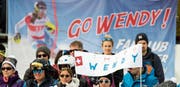Trotz grossem Anhang, viel Unterstützung und dem Ausfall von Mikaela Shiffrin: Wendy Holdener reichte es in der Lenzerheide nicht zum ersten Weltcupsieg. (Bild: Jean-Christophe Bott/KEY)
