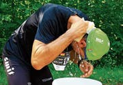Wohltat an heissen Tagen: ein mit Wasser getränkter Schwamm.