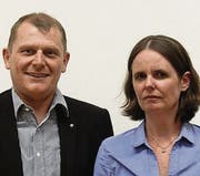 Felix Bischofberger, Präsident CVP Region Rorschach, und Kathrine Keller Haan. (Bild: pd)