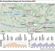 Der Streckenplan für die "Frauenfelder" Etappen mit den jeweiligen Höheprofilen. (Bild: SGT Infografik)