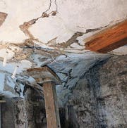 Das Gewölbe nach erfolgter Risskittung mit Kalkmörtel.