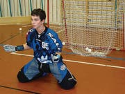 Flink im Tor: Raphael Schmied kann es weit nach oben schaffen. (Bild: Pascal Senn)