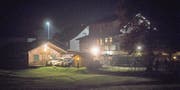 Party-Chalet des Restaurants Löwen in Kaltbrunn: Hier trat der deutsche Rechtsextreme Philipp Neumann am Samstag an einem Pnos-Parteianlass auf. (Bild: Benjamin Manser/KEY)