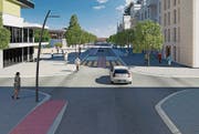 Die geplante Strasse durchs Mühlegut steht in der Kritik. (Bild: Visualisierung: Gk.)