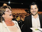 Zihlschlacht-Sitterdorfs Gemeindepräsidentin Heidi Grau und der Frauenfelder IT-Startup-Unternehmer Daniel Goldinger. (Bild: Donato Caspari (Donato Caspari))