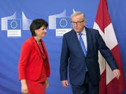 Der EU-Kommissionspräsident Jean-Claude Juncker sagte zum Verhältnis mit der Schweiz: Seit seinem Amtsantritt habe er achtmal mit den Schweizer Bundespräsidenten gesprochen. Der institutionelle Rahmenvertrag sei mehrmals zur Sprache gekommen, aber bisher nicht zustande gekommen. (Bild: KEYSTONE/EPA/OLIVIER HOSLET)