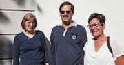 Nahmen an einer Rathausführung teil: Janette Stäheli, Christoph Stäheli und Gertrud Christ. (Bilder: Andreas Taverner)