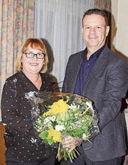 Doris Vogel, neue Präsidentin der CVP Wängi, und ihr Vorgänger Franco Heim. (Bild: PD)