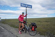 Die erste Etappe führte Evelyne Binsack mit dem Fahrrad bis ans Nordkapp. (Bild: PD)
