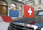 Schwieriges Verhältnis: Die Schweiz und die EU ringen um das institutionelle Rahmenabkommen. (Bild: Peter Klaunzer/Keystone (Bern, 23. November 2017))