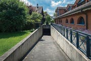 Der Eingang der Militär- und Zivilschutzanlage in Rheineck. (Bild: Benjamin Manser)