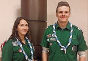 Neue Abteilungsleitung der Pfadi Alvier Buchs: Silvan Hutter und Denise Graf (Stellvertreterin). (Bild: pd)