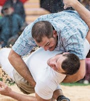 Die Appenzeller geniessen am NOS 2018 ein Heimspiel: Hier im Bild Martin Hersche vom Schwingklub Appenzell. (Bild: Lorenz Reifler)