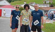 Nicole Widmer, Marco Gisler und Andreas Widmer (von links) gingen in der Kategorie Plauschstafette an den Start.