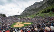 Über 13'000 Zuschauer verfolgten das Schwingfest auf der Schwägalp. (Bild: Gian Ehrenzeller/Keystone)