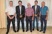 Zufriedene Gesichter: Werner Schwendener (bisher VR), Heini Senn (bisher Präsident), Christian Rothenberger (bisher VR), Hans Rothenberger (neu VR), Ruedi Senn (neu VR). (Bild: pd)