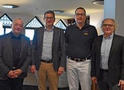 «Alles positiv»: Verwaltungsratspräsident Sepp Breitenmosser, Hoteldirektor Christian Lienhard, Chefarzt Johannes Kehl und Guido Koller, Verwaltungsrat und Präsident der Geschäftsleitung (Bild: Patrik Kobler)