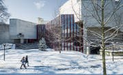 Der St. Galler Theaterbau Claude Paillards von 1968 soll renoviert und leicht erweitert werden. (Bild: Hanspeter Schiess (St. Gallen, 13. Februar 2018))