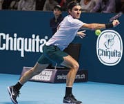 Auch Roger Federers Defensivqualitäten waren gegen Juan Martín del Potro gefragt. (Bild: Kurt Schorrer/Keystone)