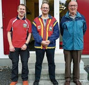 Das Siegertrio: Gerry Kammerer (PS Sennwald), Jürg A. Davatz (PS Liechtenstein) und Hans Müller von der PS Buchs (von links). (Bild: PD)