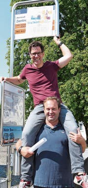Tragen die Idee: Florian Rexer und Andreas Müller. (Bild: Rita Kohn)