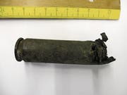 2016 erhielt das Amt für Archäologie eine Patronenhülse aus Schlatt, wo am 16. März 1944 ein englischer Bomber abgestürzt war. (Bild: www.archaeologie.tg.ch)
