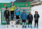 Die schnellsten U12-Knaben im ersten Rennen: Gino Gosetti, Cedrik Bartholet, Terry Abderhalden, Luca Gantenbein, Kevin Roth sowie Andrin Alpiger (von links). (Bild: PD)