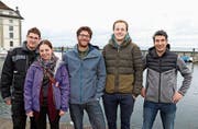 Von links: Christoph und Jannine Schär (Zweirad-Meier), Gregor Bürkler und Adrian Schrepfer (Rad 9), Christof Bischof (Bischibikes). (Bild: res)