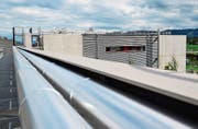 Teil des Energieparks: die neue Schlammentwässerungsanlage auf dem Areal der Kläranlage Morgental in Steinach. (Bild: Max Eichenberger)