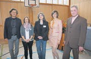 Spezialisten sprachen an der Fachtagung zum Thema Krisenmanagement (von links): Ulrich Müller-Knapp (Chefarzt an der Kinder- und Jugendpsychiatrischen Klinik Sonnenhof), Karin Erni-Koller (Sozialpädagogin), Natalia Kunz (Therapeutische Leiterin), Johanna Gerngross (Notfallpsychologin) und Eginhard Koch (Oberarzt an der Klinik für Kinder- und Jugendpsychiatrie am Universitätsklinikum Heidelberg). (Bild: pd)