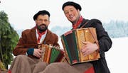Die Herisauer Blochmannschaft kurz vor der Mittagspause in Schönengrund. (Bilder: Patrik Kobler)