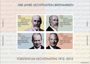 Der Sonderblock der Philatelie Liechtenstein, herausgegeben am 1. Februar 2012 – genau hundert Jahre nach der ersten Briefmarkenserie. (Bild: pd)