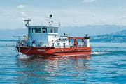 Das Forschungsschiff Kormoran auf einer Vermessungsfahrt.