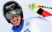 Lara Gut nach ihrer Siegesfahrt. (Bild: ALESSANDRO TROVATI (AP))