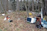Illegal entsorgt: Unter anderem eine Mikrowelle, ein Toaster und Hanteln lagen anfangs Woche im Eschliker Wald Stockenholz. (Bild: Christoph Heer)