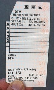 Diese Mehrfahrtenkarte gilt bis ins Jahr 2019. (Bild: Martin Knoepfel)