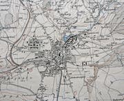Die Stadt Wil auf der Siegfriedkarte von 1936. Der Hofberg und das Neulandengebiet waren noch gänzlich unbesiedelt. Ebenso die heutigen Quartiere rund um die Schulhäuser Matt und Lindenhof. (Bild: Karte: pd)