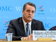 Der Chef der Welthandelsorganisation WTO, Roberto Azevêdo, wiederholt die Vorzüge des Welthandels stets von Neuem. (Bild: KEYSTONE/MARTIAL TREZZINI)