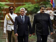 Kubas neuer Präsident Miguel Díaz-Canel (links) empfängt seinen venezolanischen Kollegen Nicolás Maduro. (Bild: KEYSTONE/EPA EFE/ALEJANDRO ERNESTO)