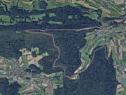 Flucht in den Wald bei Regensberg: Zwei 17-Jährige legten laut Polizei mit dem gestohlenen Lieferwagen eine "rücksichtslose Fahrweise" an den Tag. (Bild: Google Maps)
