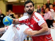 Lukas von Deschwanden (hier im Trikot des Schweizer Nationalteams) war Thuns bester Torschütze im ersten Playoff-Halbfinal-Duell mit Bern-Muri (Bild: KEYSTONE/WALTER BIERI)