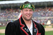 Hansjörg Gloggner gewann am Eidgenössischen Schwing- und Älplerfest 2013 in Burgdorf einen Kranz. (Bild Philipp Schmidli)
