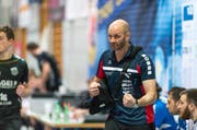 Kriens Trainer Heiko Grimm beim NLA Handball in der Maihofhalle HC Kriens-Luzern vs. Pfadi Winterthur. (Bild: Roger Grütter / LZ (Luzern, 25. Februar 2017))