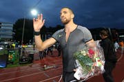 Kariem Hussein gewinnt über 400 Meter Hürden in Luzern. (Bild Philipp Schmidli)